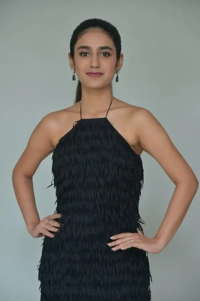 TELUGU ACTRESS PRIYA PRAKASH VARRIER IN SLEEVELESS BLACK GOWN 2